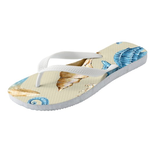 KÜSTENSAND UND WEISS BADESANDALEN (Schrägansicht)