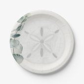 Küstensanddoller-Eukalyptus-Hochzeitspapierteller Pappteller (Vorderseite)