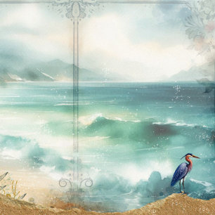 Küstensandstrand Decoupage Junk Journal Scrapbook