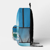 Küstensandstrandfoto eines Basstölpels Bedruckter Rucksack (Rechts)