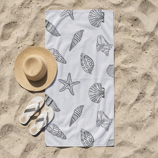 Küstenschätze Ozean Grau Strandtuch