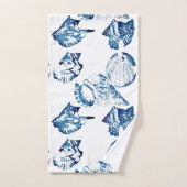 Küstenschicke Indigoblau-Aquarell Badhandtuch Set (Handtuch)
