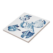 Küstenschicke Indigoblau-Aquarell Fliese (Seite)