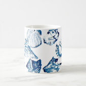 Küstenschicke Indigoblau-Aquarell Kaffeetasse (Mittel)