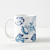 Küstenschicke Indigoblau-Aquarell Kaffeetasse (Links)