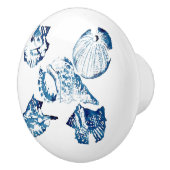 Küstenschicke Indigoblau-Aquarell Keramikknauf (Rechts)