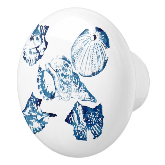 Küstenschicke Indigoblau-Aquarell Keramikknauf (Rechts)