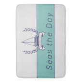 Küstenschiff Aquamariner Blauer Navy Sommer Badematte (Vorderseite Vertikal)