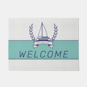 Küstenschiff Aquamariner Blauer Navy Sommer Fußmatte