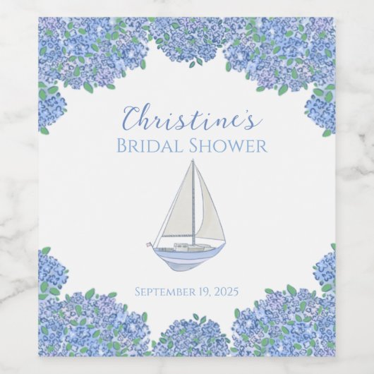 Küstenschiff-Brautparty Vielen Dank Weinetikett (Einzelnes Label)