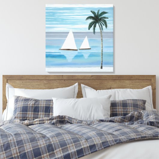 Küstenschiff Canvas Print Leinwanddruck (Insitu (Schlafzimmer))