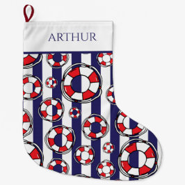 Küstenschiff Nautical Lifebelts Großer Weihnachtsstrumpf