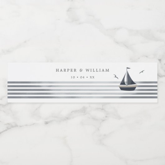 Küstenschiff Wasserflaschenetikett (Einzelnes Label)