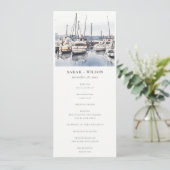 Küstenschiffe im Hafen Seascape Hochzeitsprogramm Einladung (Stehend Vorderseite)