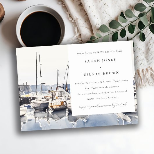Küstenschiffe im Hafen Seascape Weekend Party Einladung
