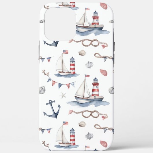 Küstenschifffahrt 4. Juli-Segelboote Leuchtturm  Case-Mate iPhone Hülle (Rückseite)