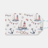 Küstenschifffahrt 4. Juli-Segelboote Leuchtturm Geschenkanhänger (Vorderseite (Horizontal))
