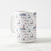 Küstenschifffahrt 4. Juli-Segelboote Leuchtturm Kaffeetasse (Vorderseite Links)