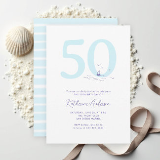 Küstenschifffahrt Elegant 50. Geburtstag Einladung