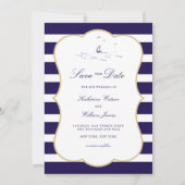 Küstenschifffahrt Elegantes Foto Hochzeit Save The Date (Vorderseite)