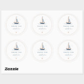 Küstenschifffahrt Geburtstags-Dankeschön Runder Aufkleber (Blatt)