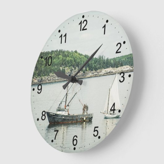Küstenschifffahrt Maine Bar Harbour Große Wanduhr (Winkel)