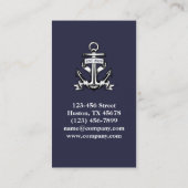 Küstenschifffahrt Navy Blue Yacht Schiff Anchor Na Visitenkarte (Rückseite)