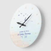 Küstenschifffahrt Ozeanwelle Moderne Hochzeitsszen Große Wanduhr (Winkel)