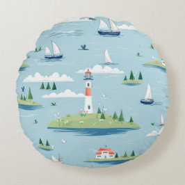 Küstenschifffahrt Rundes Kissen
