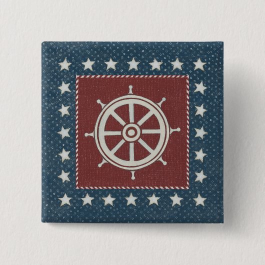 Küstenschiffsrad der kunst-| auf Rot Button (Vorderseite)