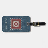 Küstenschiffsrad der kunst-| auf Rot Gepäckanhänger (Vorderseite horizontal)