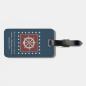 Küstenschiffsrad der kunst-| auf Rot Gepäckanhänger (Rückseite horizontal)