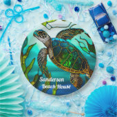 Küstenschildkröten Tropisch Aquamarin Blau Grün Pappteller (Party)