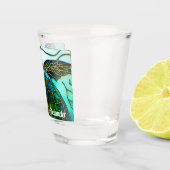 Küstenschildkröten Tropisch Aquamarin Blau Grün Schnapsglas (Rechts)