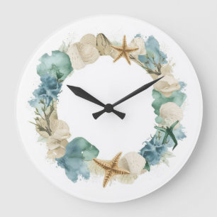 Küstenschneckenhäuser Wasserfarben Wanduhr