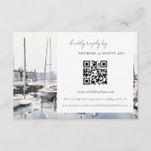 Küstenschutzboote Seascape Hochzeitssender QR Code Begleitkarte (Vorderseite)