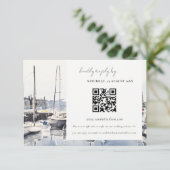 Küstenschutzboote Seascape Hochzeitssender QR Code Begleitkarte (Stehend Vorderseite)