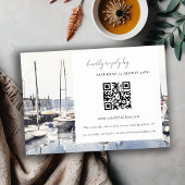 Küstenschutzboote Seascape Hochzeitssender QR Code Begleitkarte