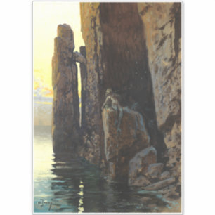 Küstensee-Meerjungfrau-Mädchen Nackt & lauernde Be Aufkleber