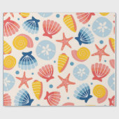 Küstenseegale und Sternfischmuster Geschenkpapier (Flach)