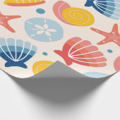Küstenseegale und Sternfischmuster Geschenkpapier (Ecke)