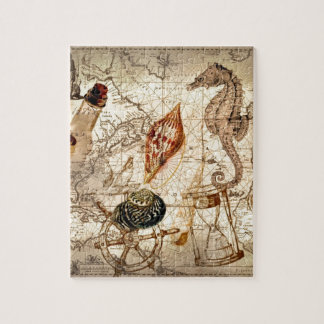 KüstenSeepferd Seashell Seekarte Puzzle