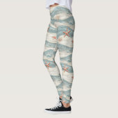 Küstenseestern auf Aqua-Sandwellen-Muster (7) Leggings (Links)