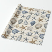 Küstenseestern Muscheln Elemente Design 391 Geschenkpapier (Ungerollt)