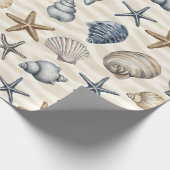 Küstenseestern Muscheln Elemente Design 391 Geschenkpapier (Ecke)