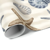 Küstenseestern Muscheln Elemente Design 391 Geschenkpapier (Rolleneckpunkt)