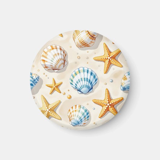 Küstenseesterne Strand Muster Magnet (Vorne)