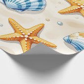 Küstenseesterne Strandmuster Geschenkpapier (Ecke)