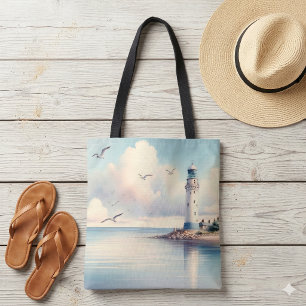 Küstenseezeichen Möwen Pastellhimmel Gelassenheit Tasche