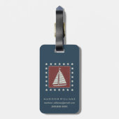 KüstenSegelboot der kunst-| auf Rot Gepäckanhänger (Rückseite vertikal)